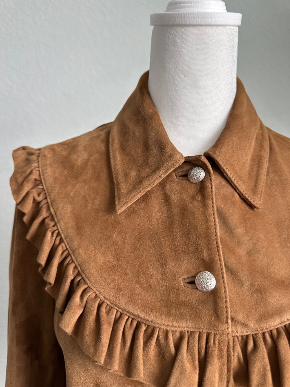Maje Suede Ruffle Jacket - Picture 3 of 4